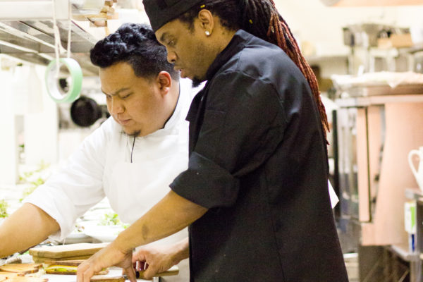 Jonny Crichlow, -
 Executive Chef for Amsterdam Brew House and Barrel House - prepares appetizers!